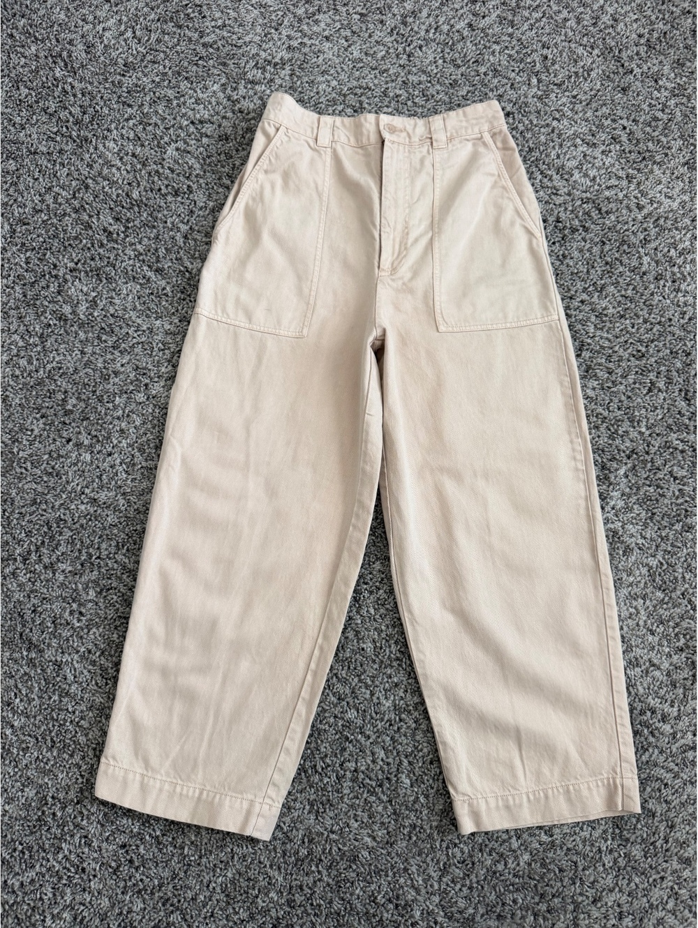 Young Fabulous & Broke Light Beige High Rise Wide Leg Utility Pants Size S